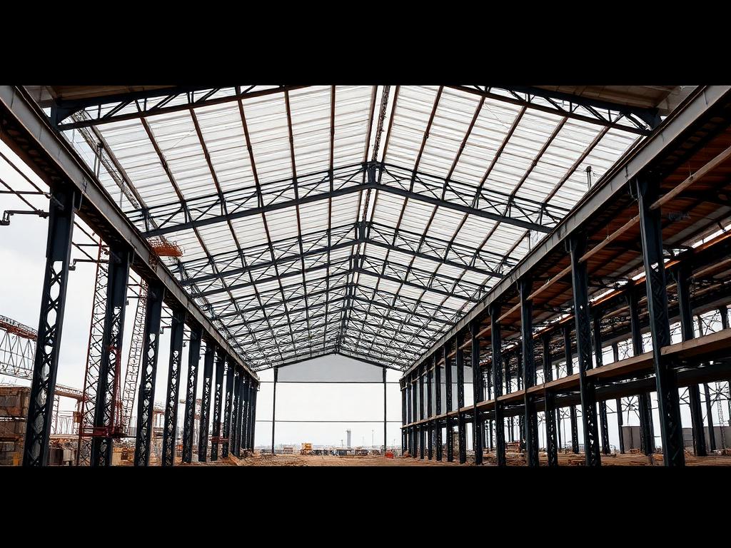 Long-span steel warehouse structure